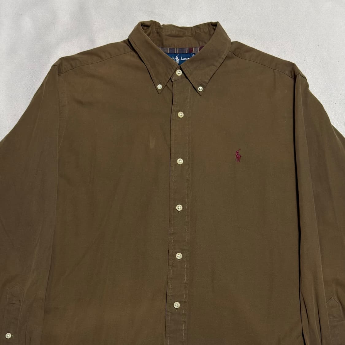 L 폴로랄프로렌 커스텀 핏 브라운 코튼 셔츠 상품이미지1