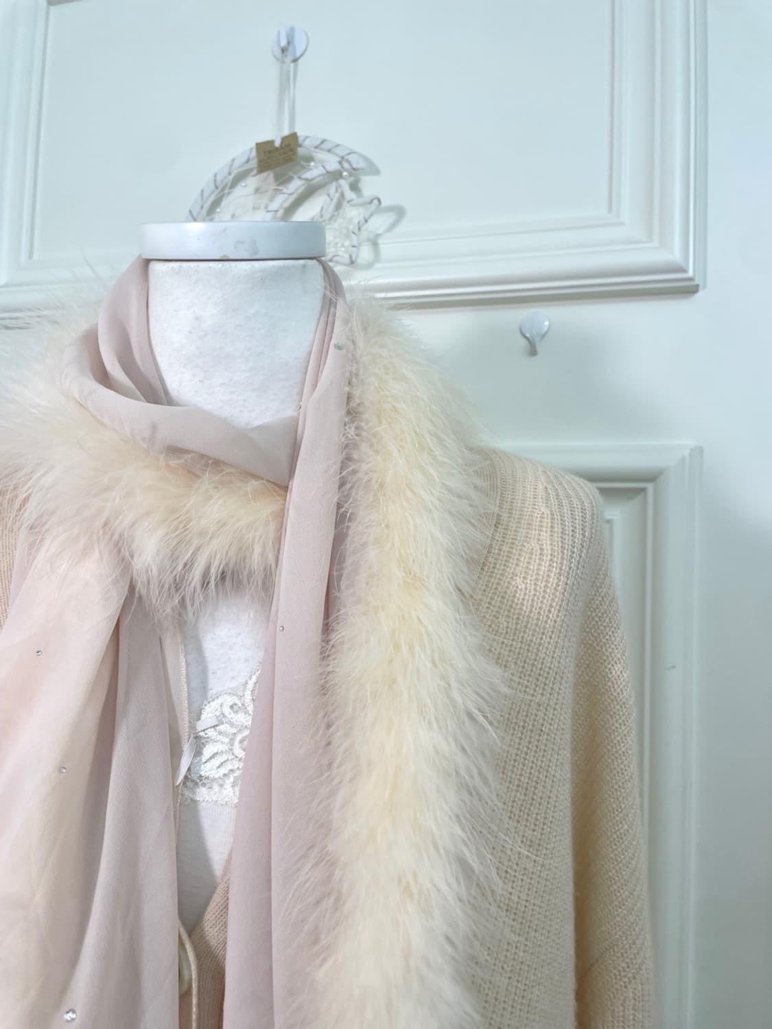 coral fur cubic point choffon muffler 상품이미지7