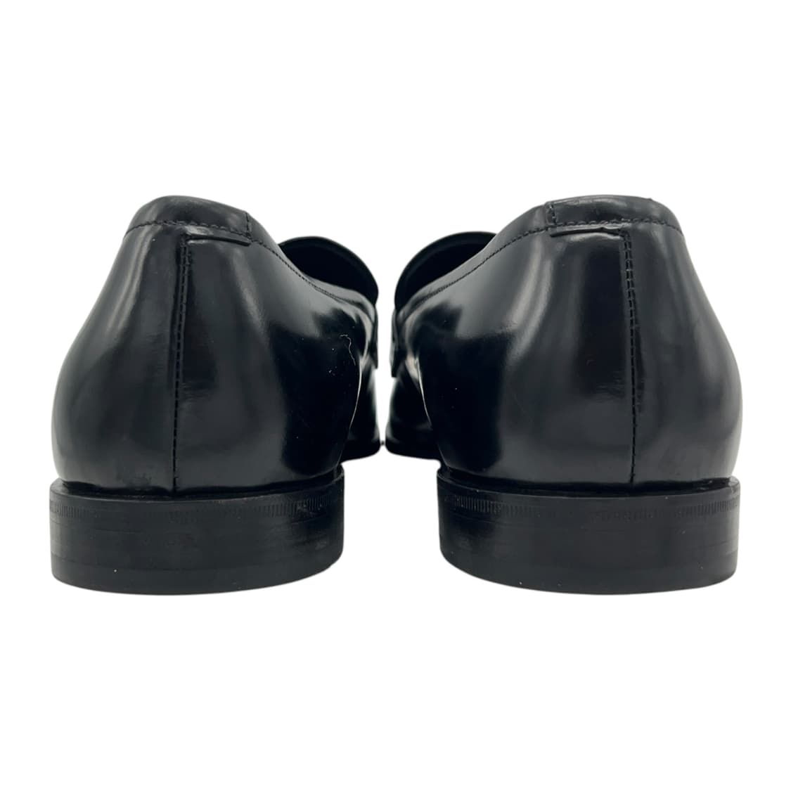 280 프라다 트라이앵글 로고 브러시드 레더 로퍼 블랙 (UK9) 상품이미지5