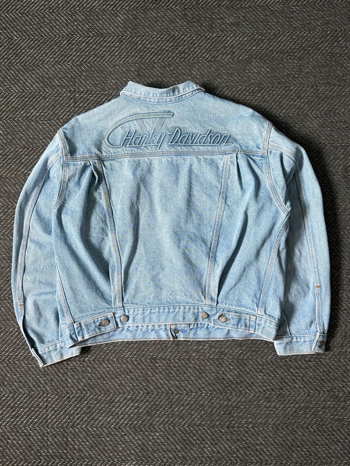90s USA 할리 데이비슨 라이트 워시드 데님자켓 (100-105) 상품이미지1