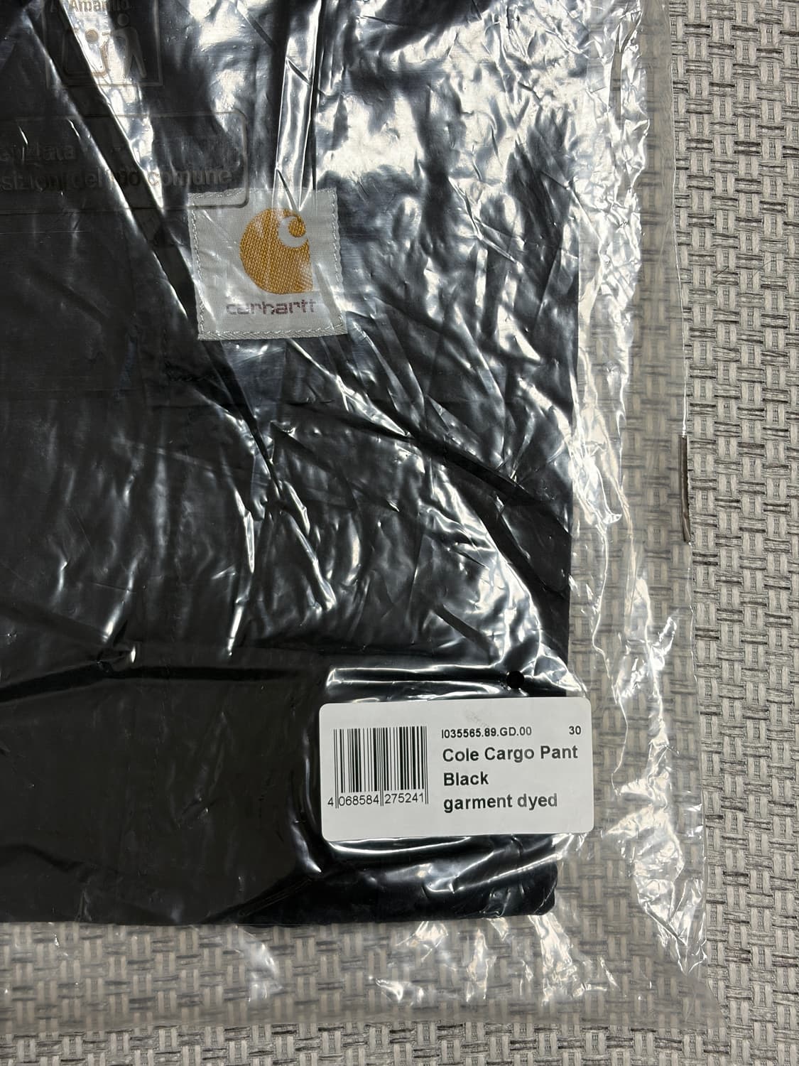 [30] 칼하트WIP 25FW 콜 카고 팬츠 블랙 가먼트다이드 미개봉 상품이미지3