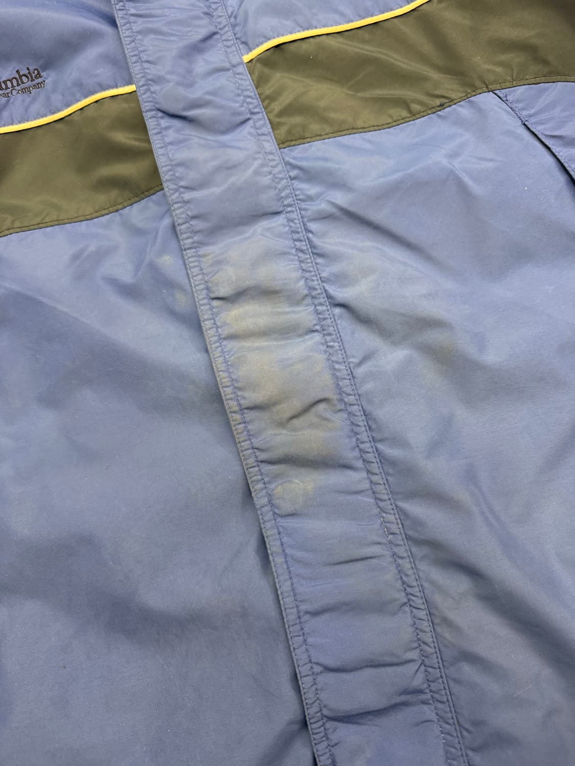 XL)콜럼비아 빈티지 올드스쿨 블루/블랙 배색 바람막이 트랙자켓 상품이미지4