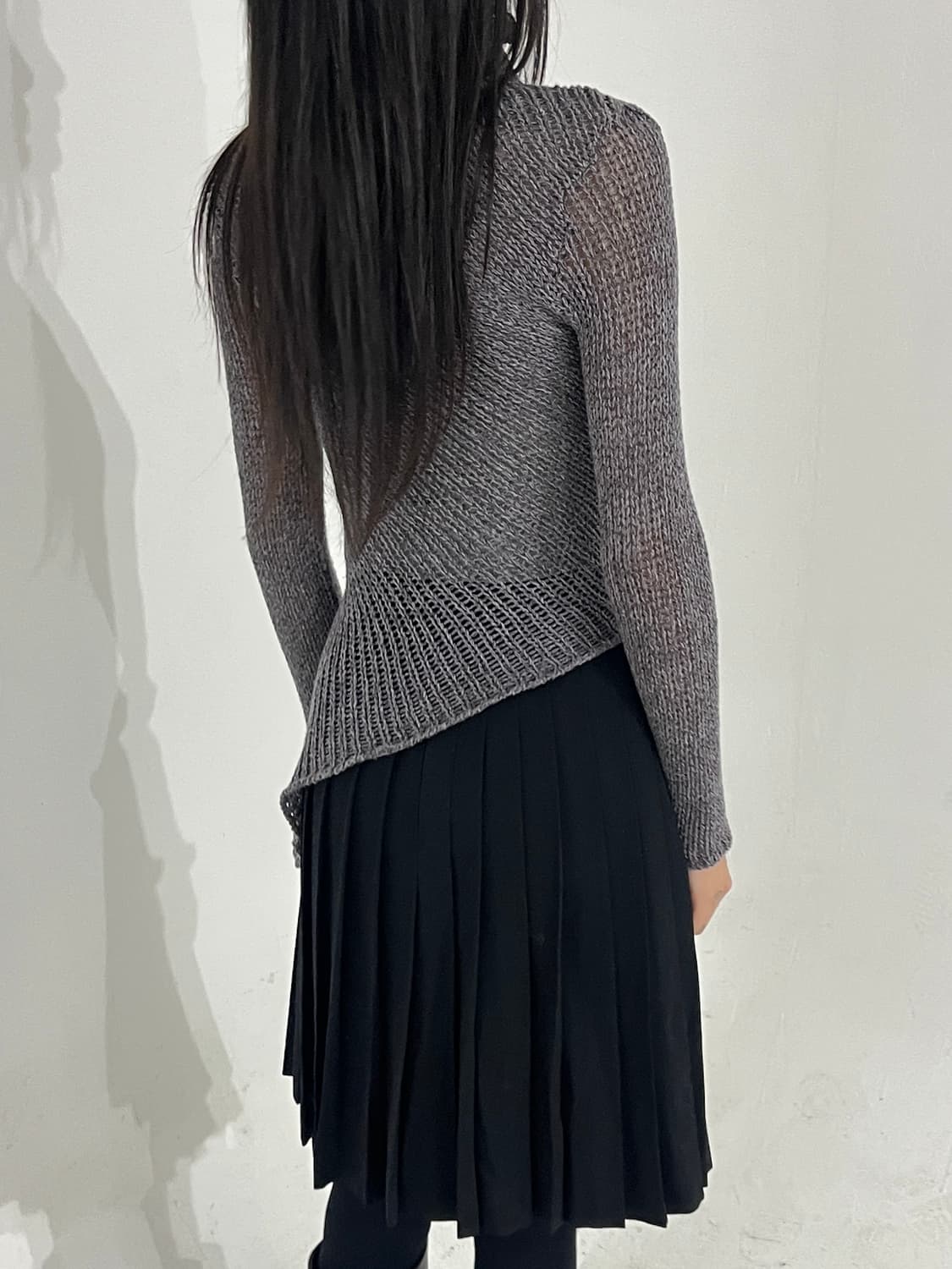 Asymetric net knit top 상품이미지7