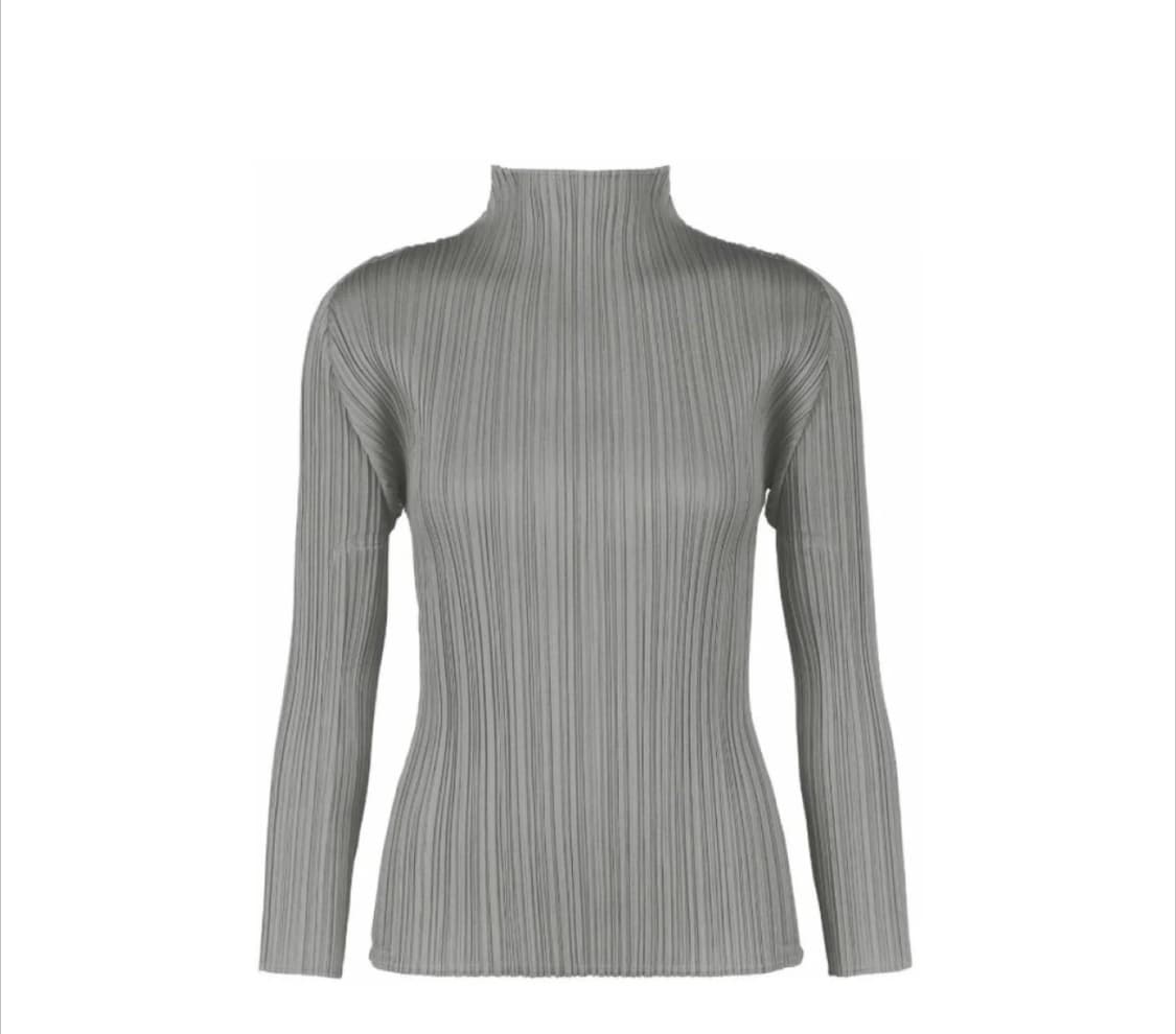 플리츠플리즈 베이직탑 그레이 5사이즈 새상품 상품이미지3