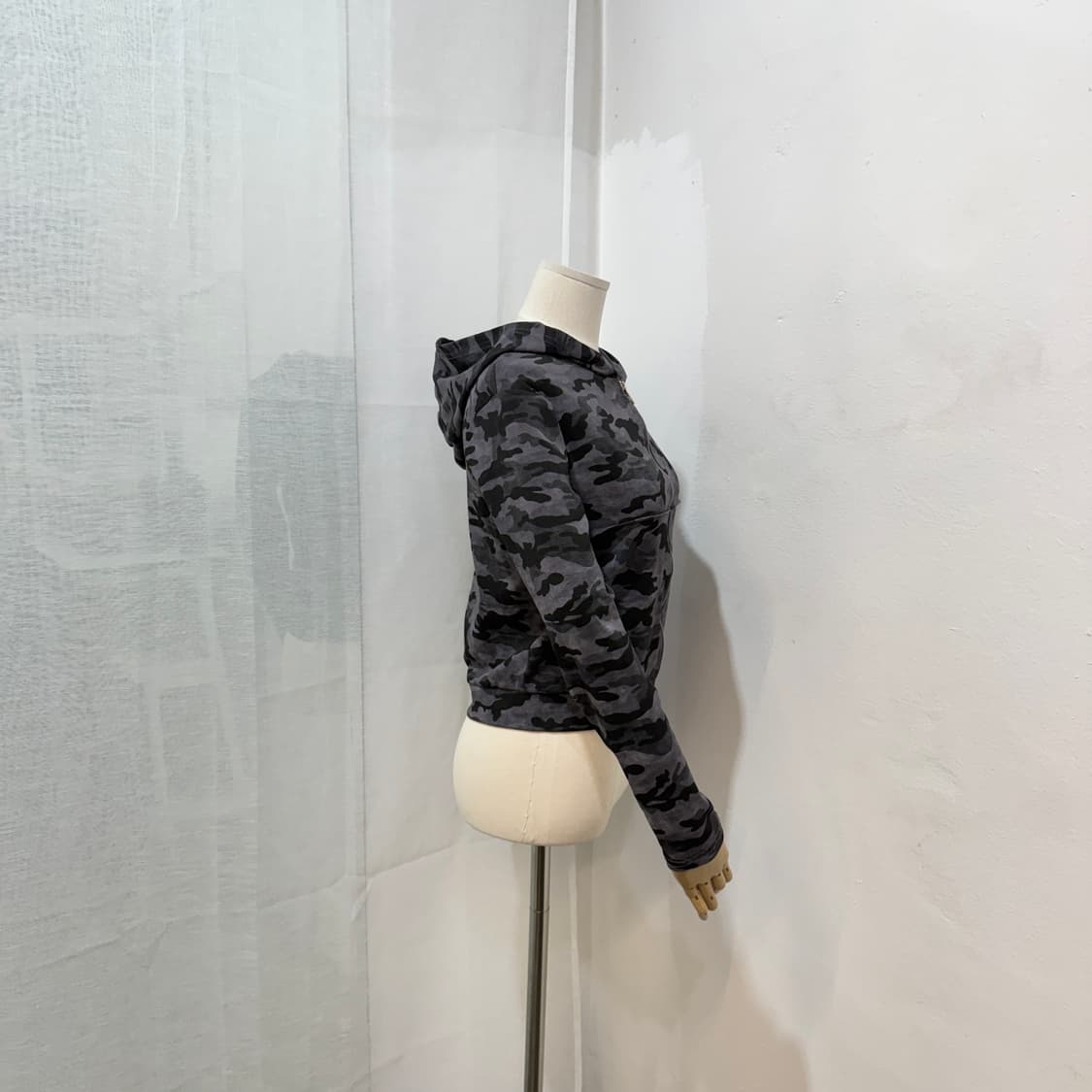 mur 블랙카모 밀리터리 크롭후드집업 후디 투웨이지퍼 4560 상품이미지2