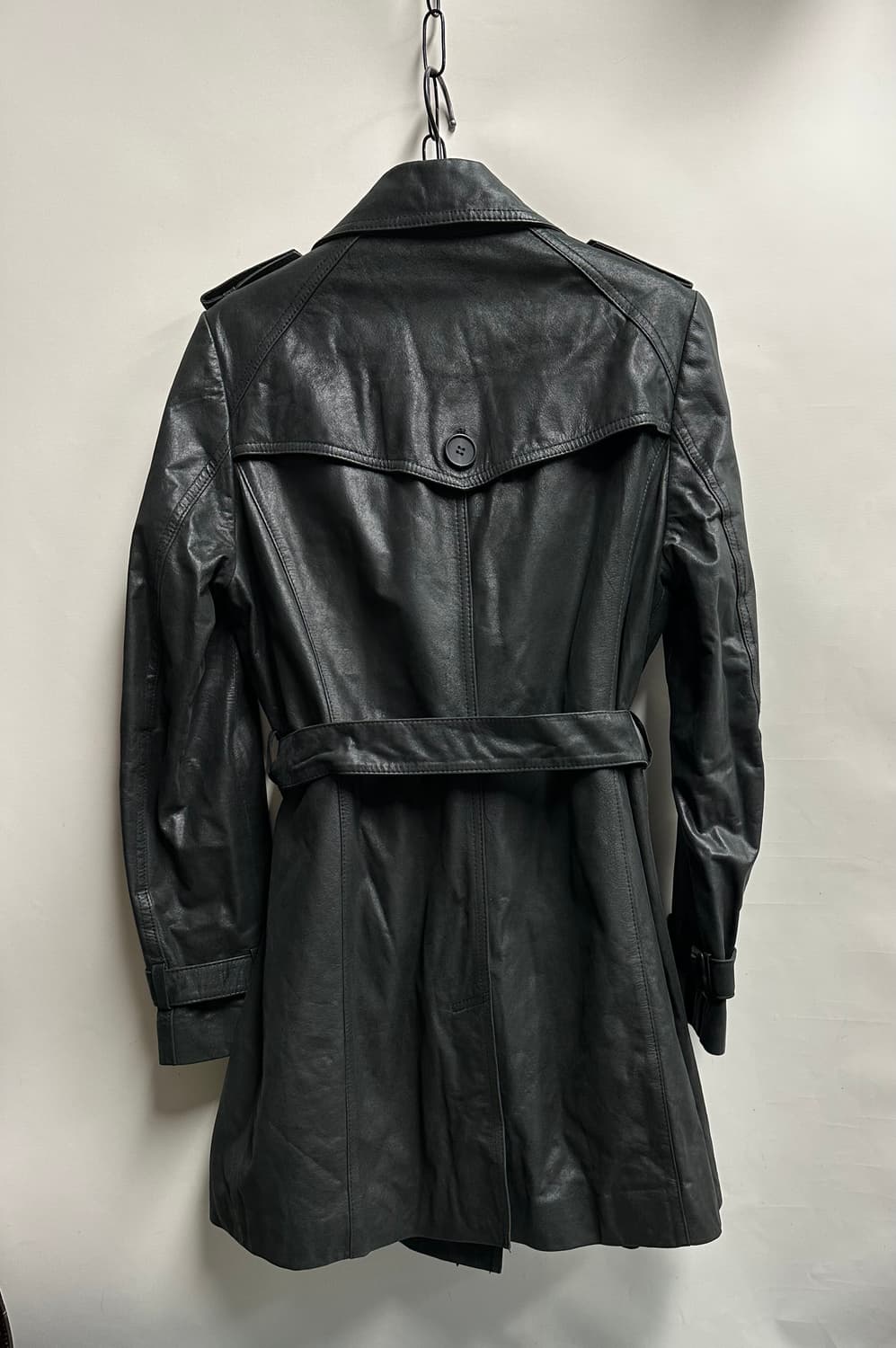 City Gee 블랙 가죽 트렌치 코트 66 상품이미지2