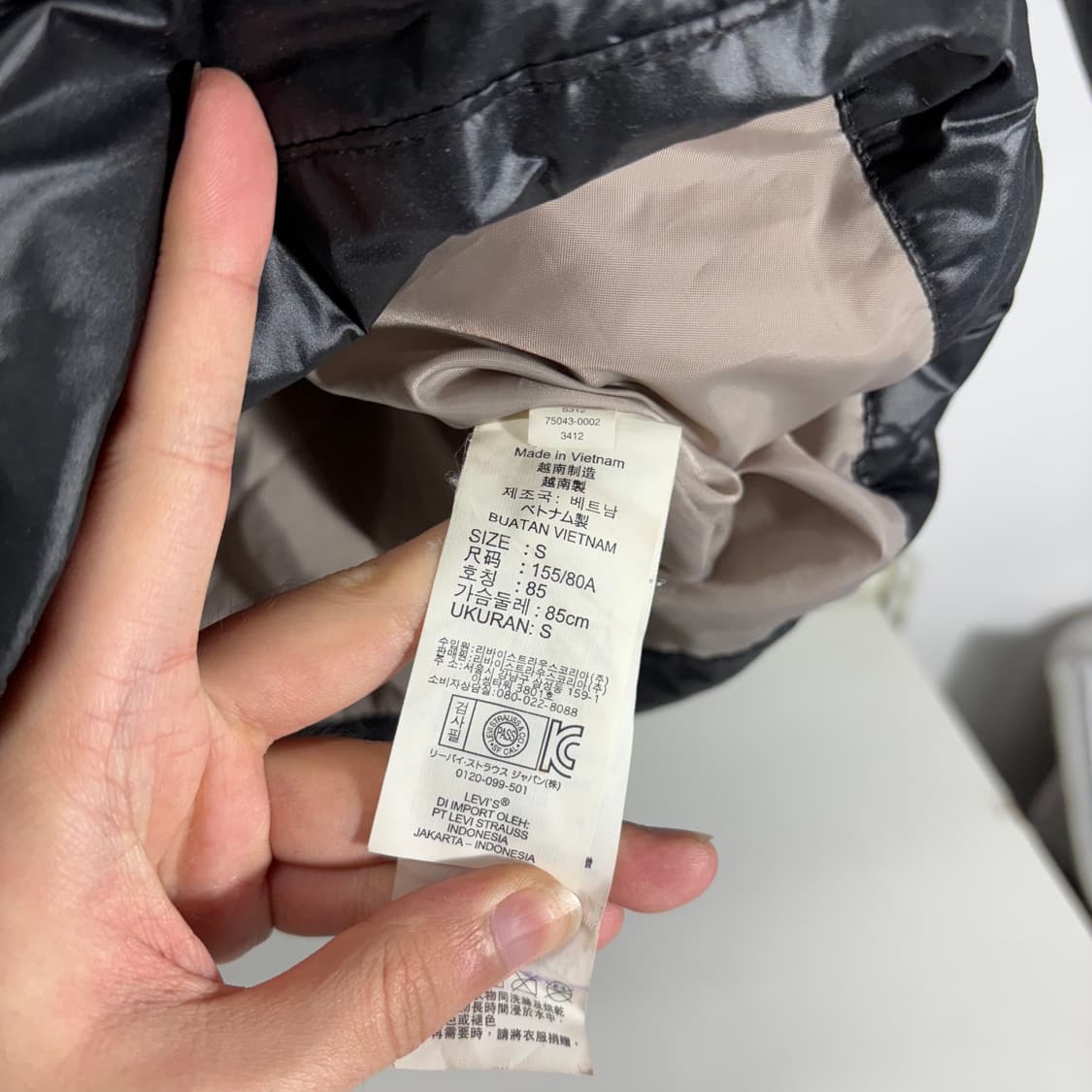 우먼M 리바이스 블랙 하이넥 투웨이 덕다운 롱패딩 상품이미지6