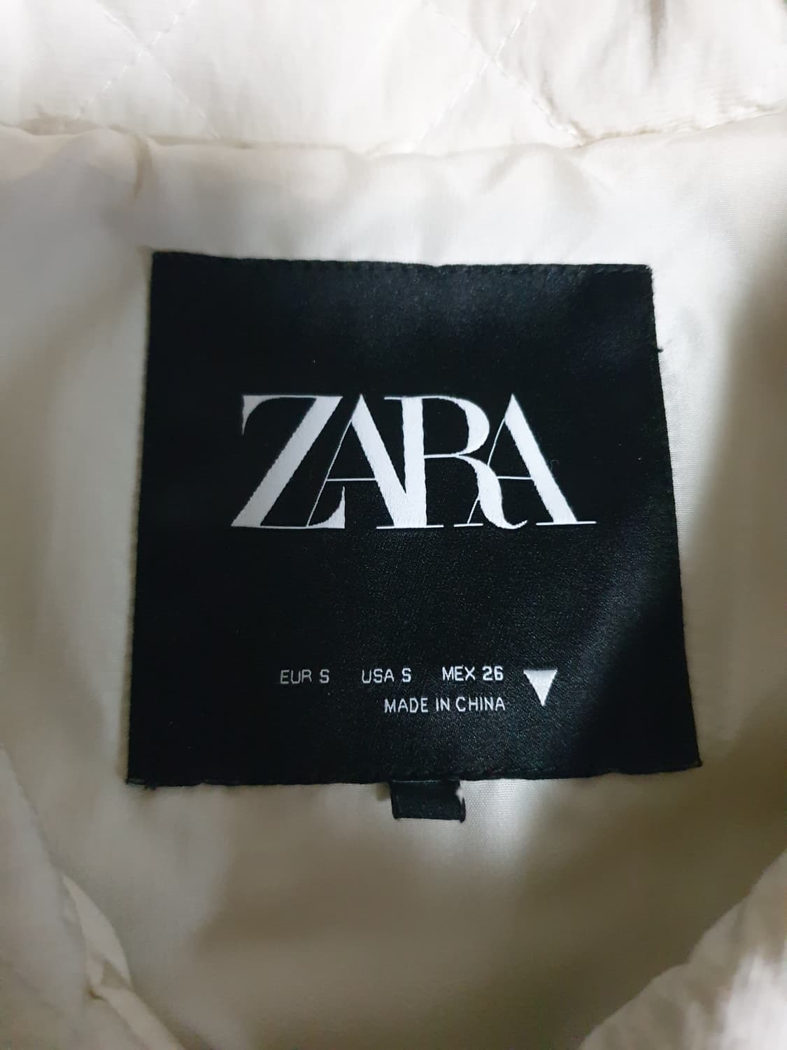 자라 크롭 퀄팅 카라 자켓 크림 (S) 상품이미지2