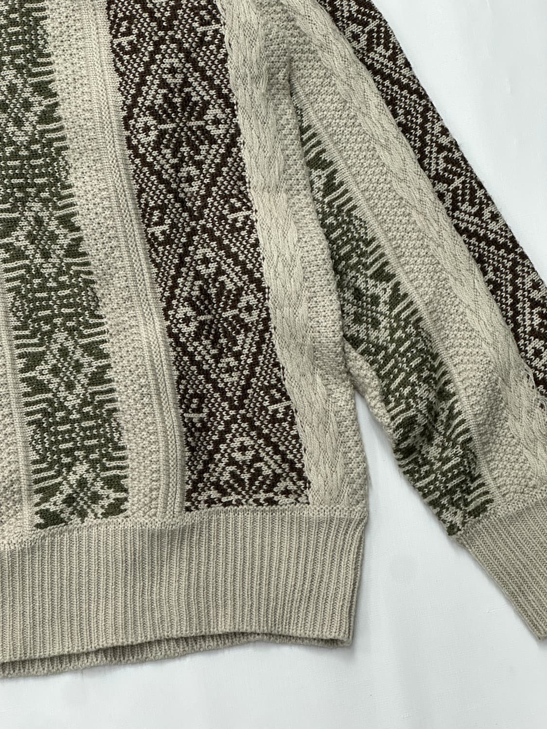 CHIP CHIP 노르딕 패턴 재팬 빈티지 짜임 라운드 넥 니트 상품이미지4