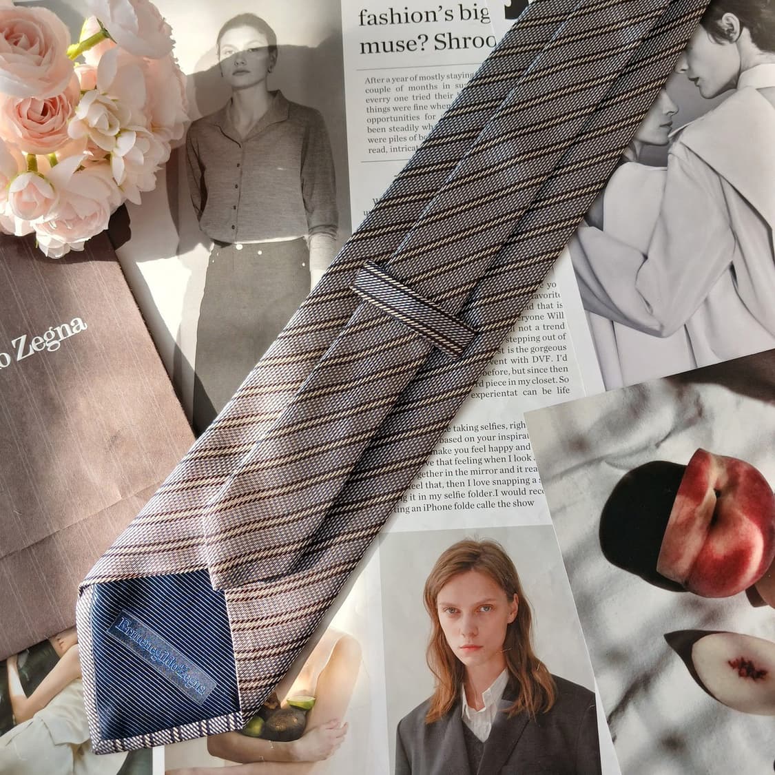 에르메네질도 제냐 스트라이프 넥타이 9.4cm A+등급 A19718
 상품이미지4