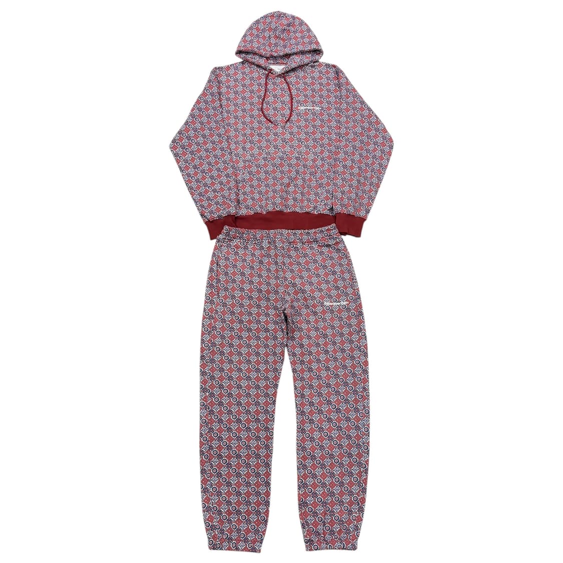 디스이즈네버댓 타일 패턴 기모 스웻 셋업 세트 버건디 XL 상품이미지1