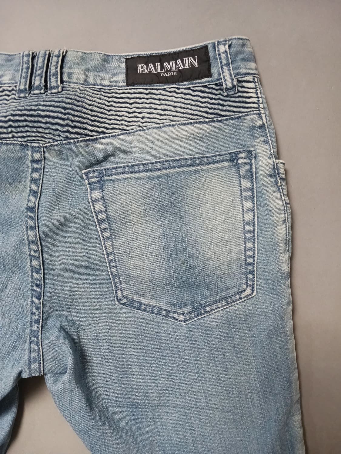 [32] 발망 연청워싱 슬림 바이커진 청바지 상품이미지9