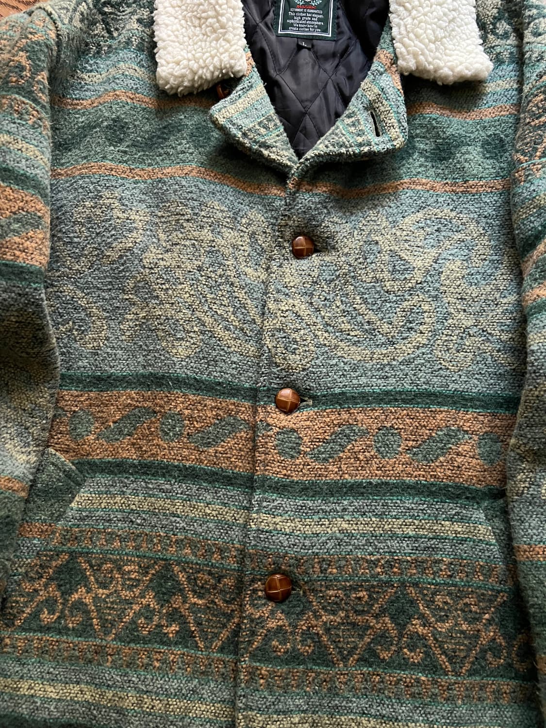 [L]90's 빈티지 나바호 패턴 퀄팅 코트 상품이미지3