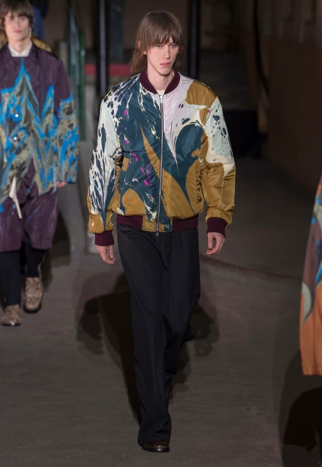 S) 드리스반노튼 18aw 리버시블 마블링 봄버 상품이미지1