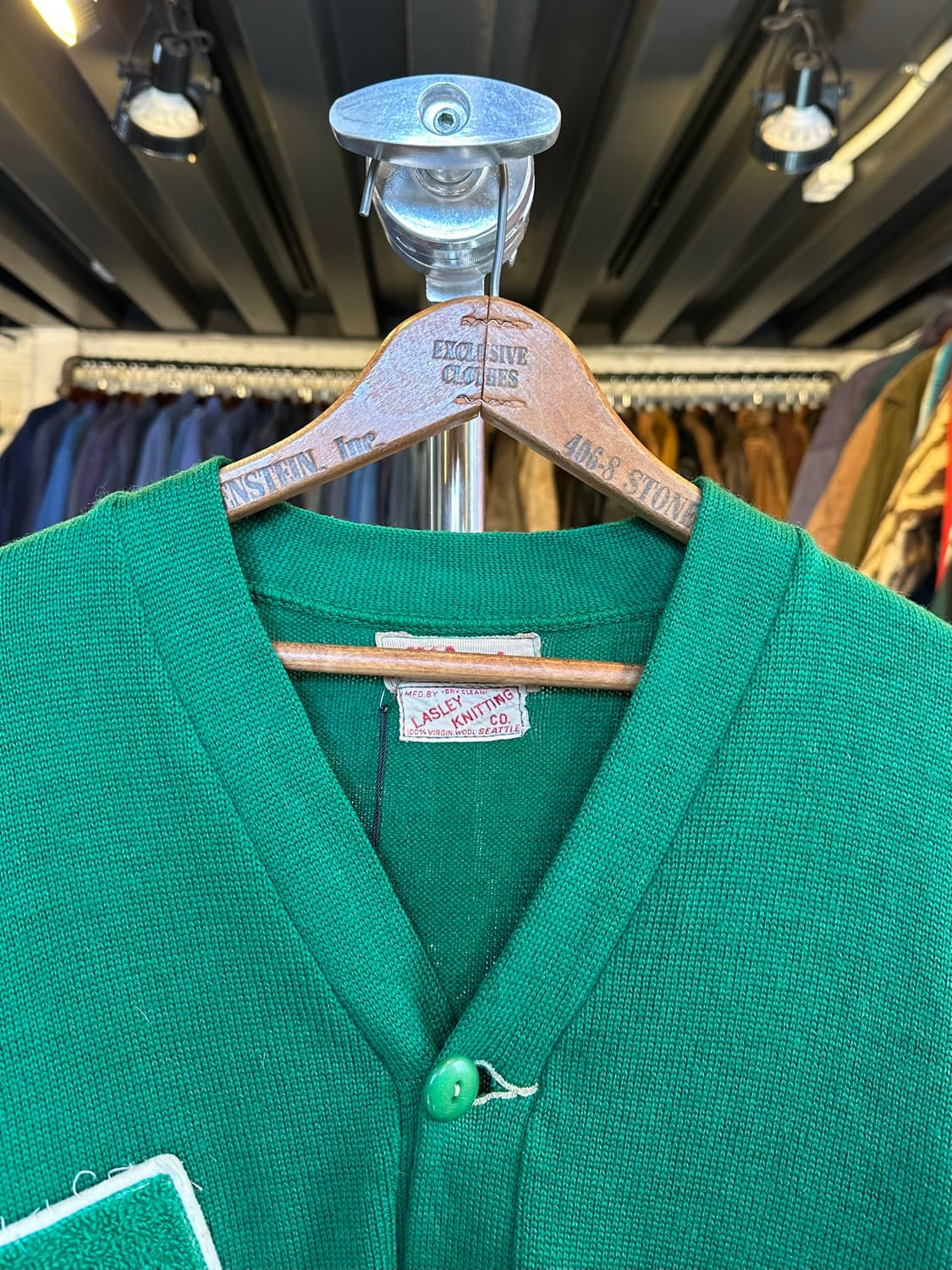 50-60s Virgin Wool 레터맨 가디건 스웨터 상품이미지3