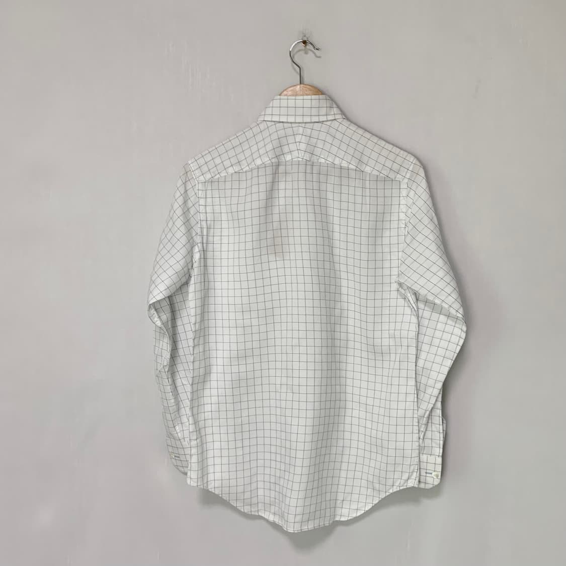 폴스미스 화이트 심플 체크 셔츠 남성 S 남녀공용 오버핏 상품이미지3