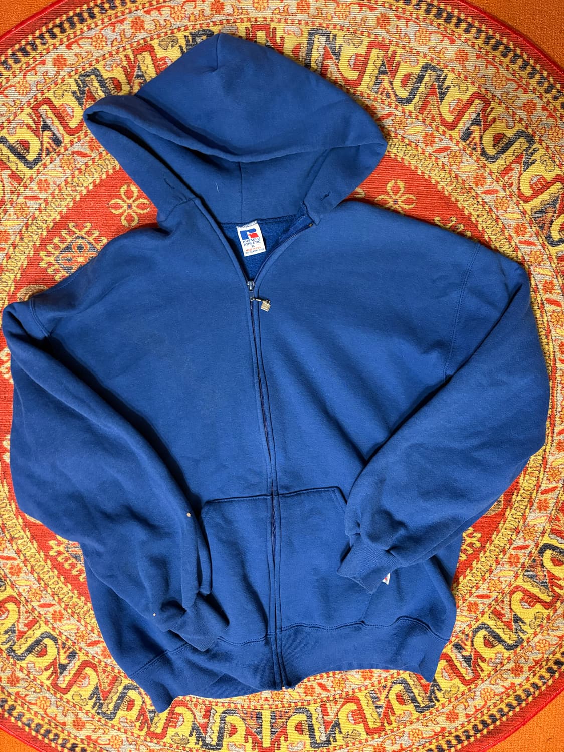 미제 러셀 빈티지 후드집업 블루 XL 상품이미지1