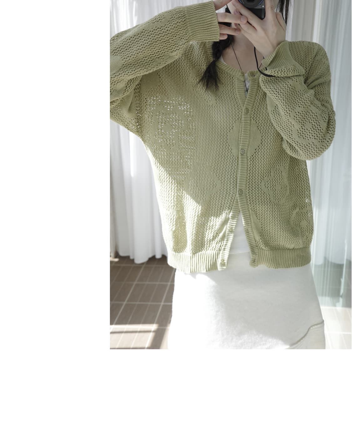 Keitto light green cardigan 상품이미지8