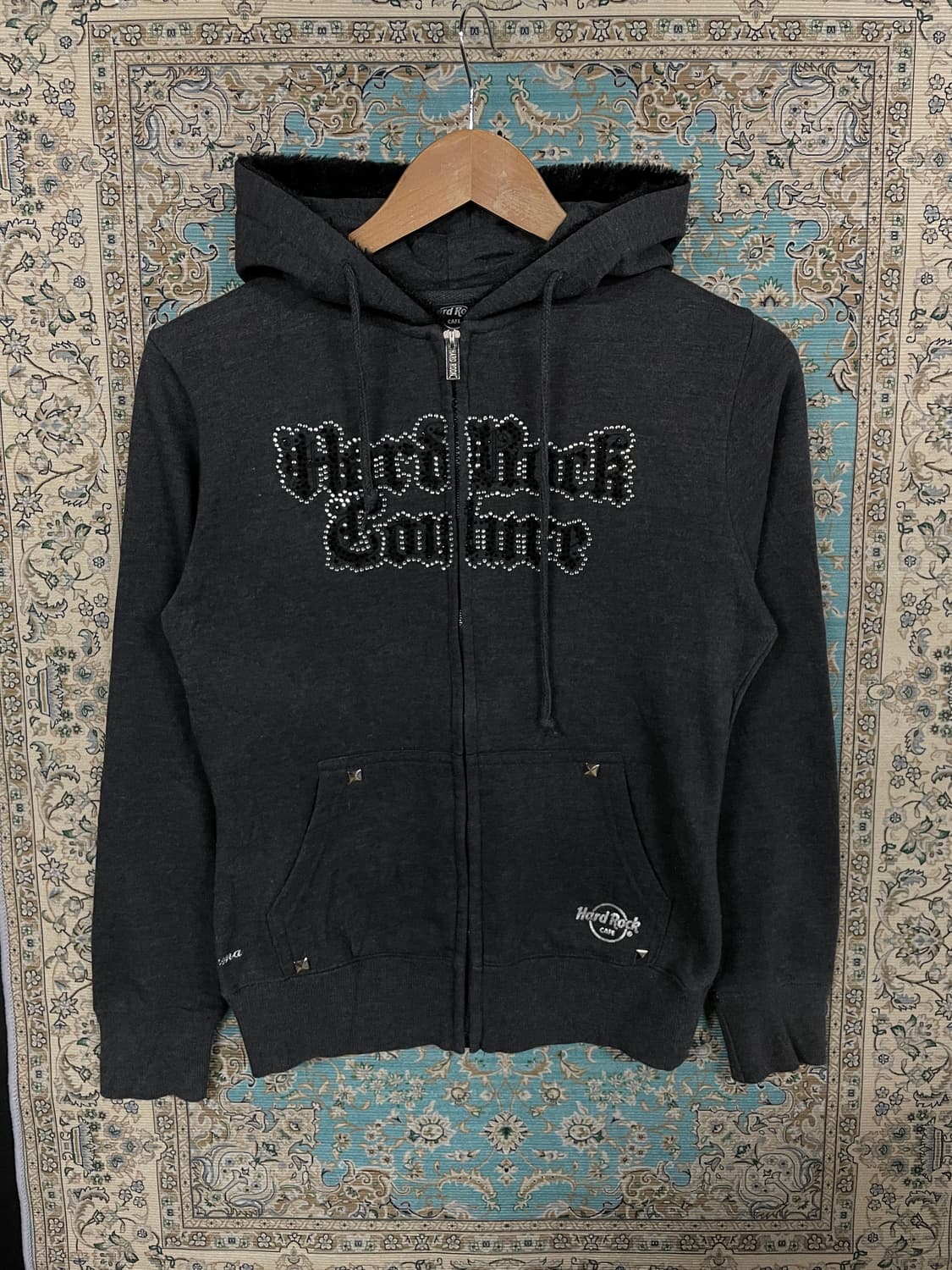 하드락카페 비즈 Y2K 큐빅 딱붙 후드집업1686 상품이미지1