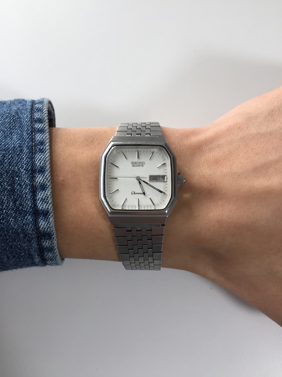 80s seiko chronos square day-date quartz 상품이미지2