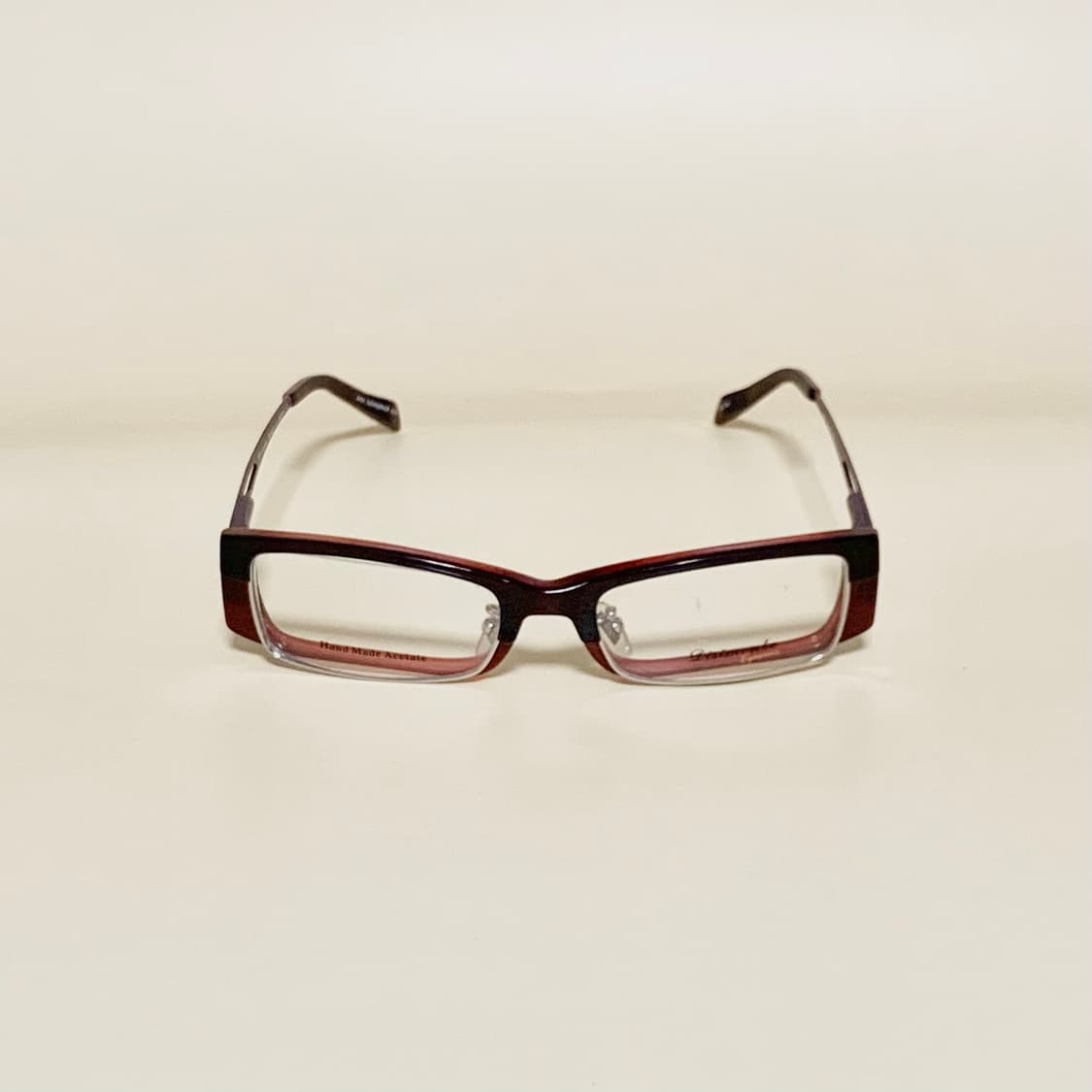 881 데드스탁 메탈 슬림 직사각 브라운 버건디 투톤 아세테이트 빈티지  상품이미지2