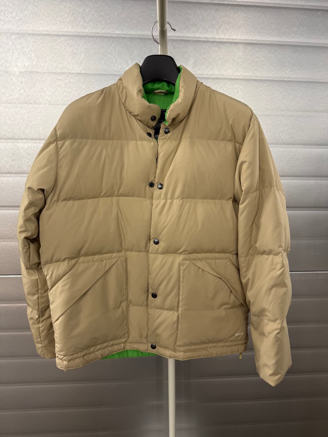 Stussy 스투시 패디드 다운 점퍼 패딩 베이지 그린 S 상품이미지2