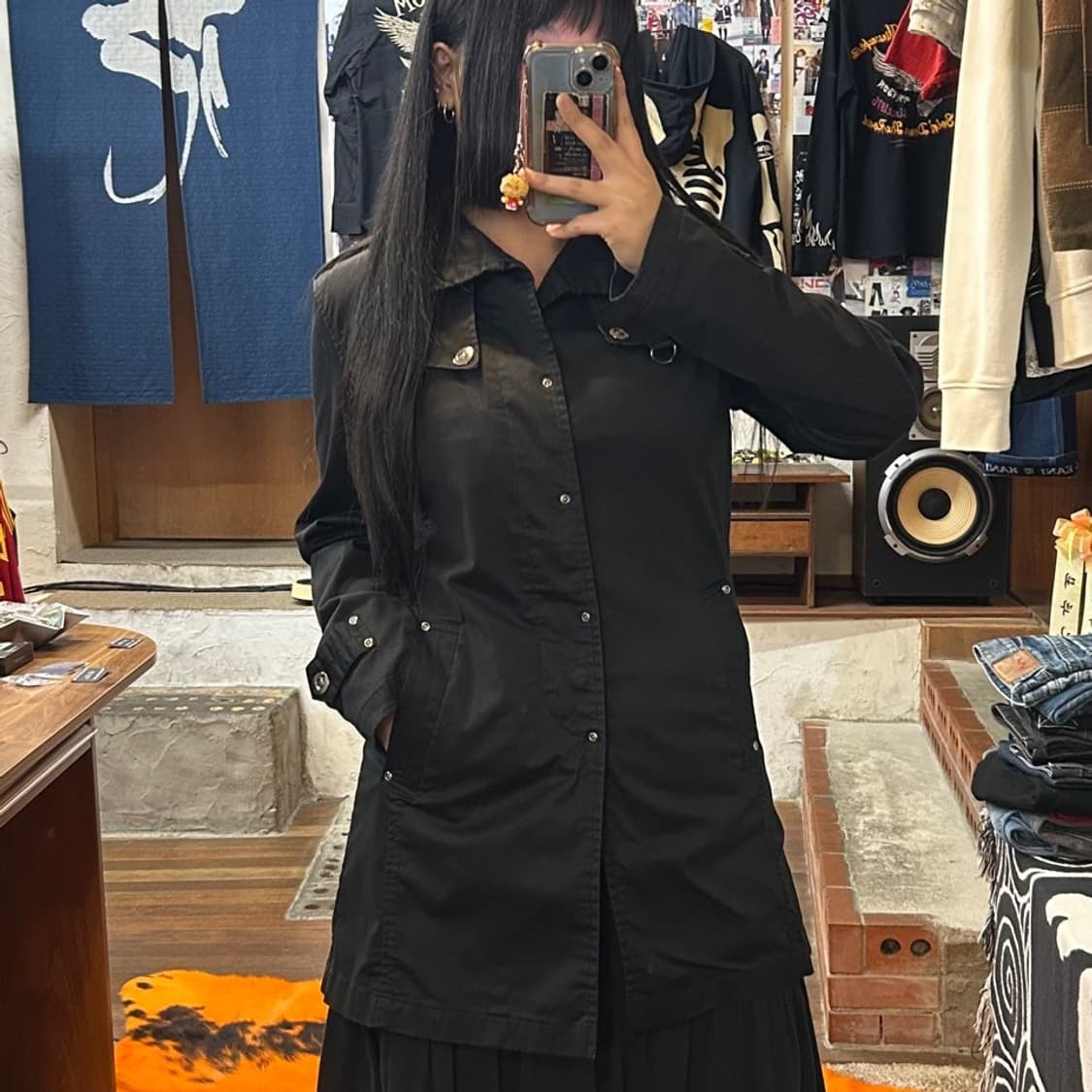 JPN 시멘틱 디자인 코튼 미디 코트 상품이미지2