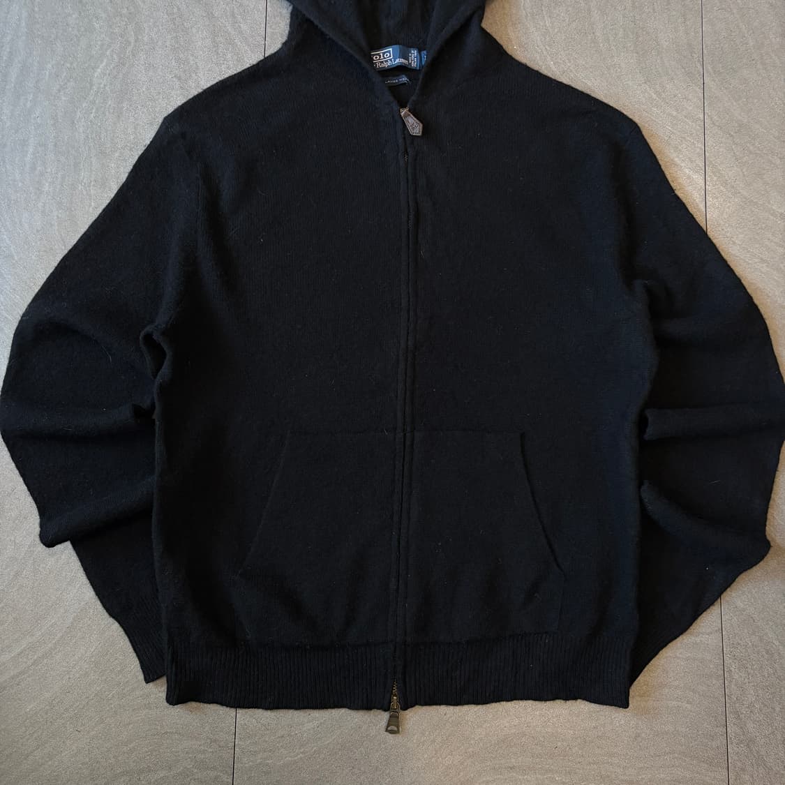 폴로 정품 램스울 블랙 후디 후드 집업 상품이미지4