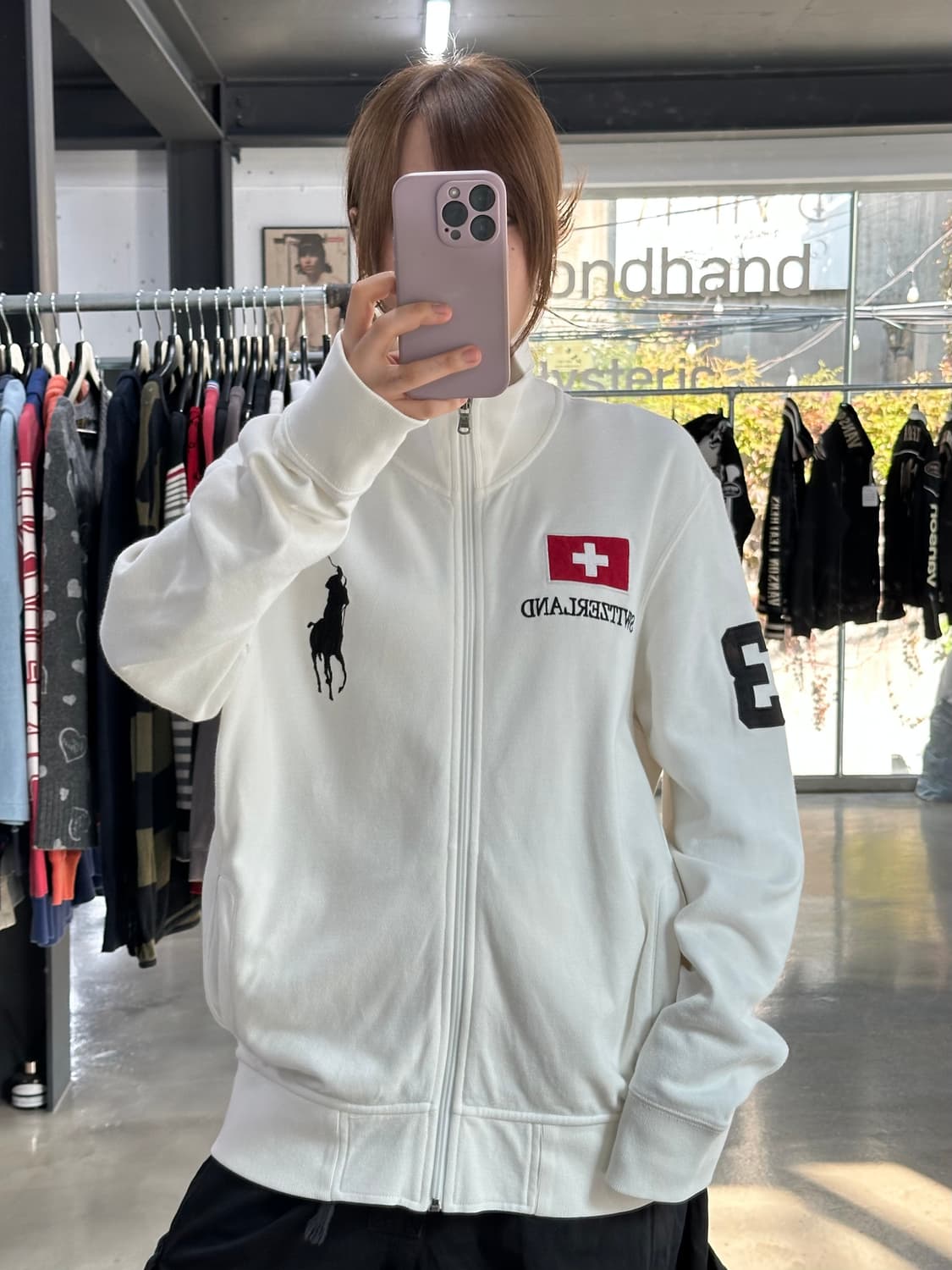 폴로랄프로렌90s 스위스 빅포니 넘버링 져지집업 화이트 상품이미지1