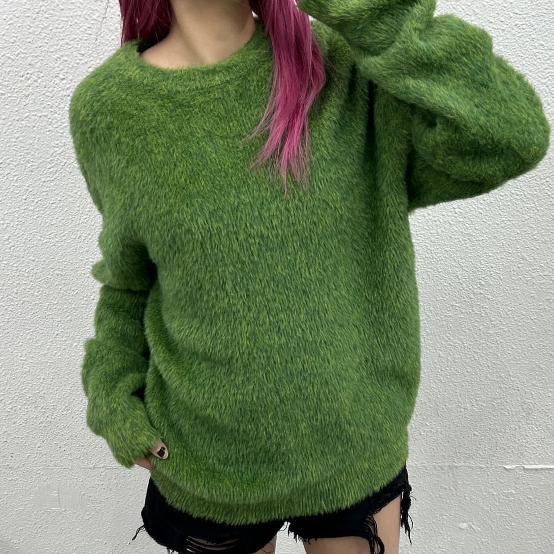 노매뉴얼 그린 앙고라 니트 M 상품이미지1