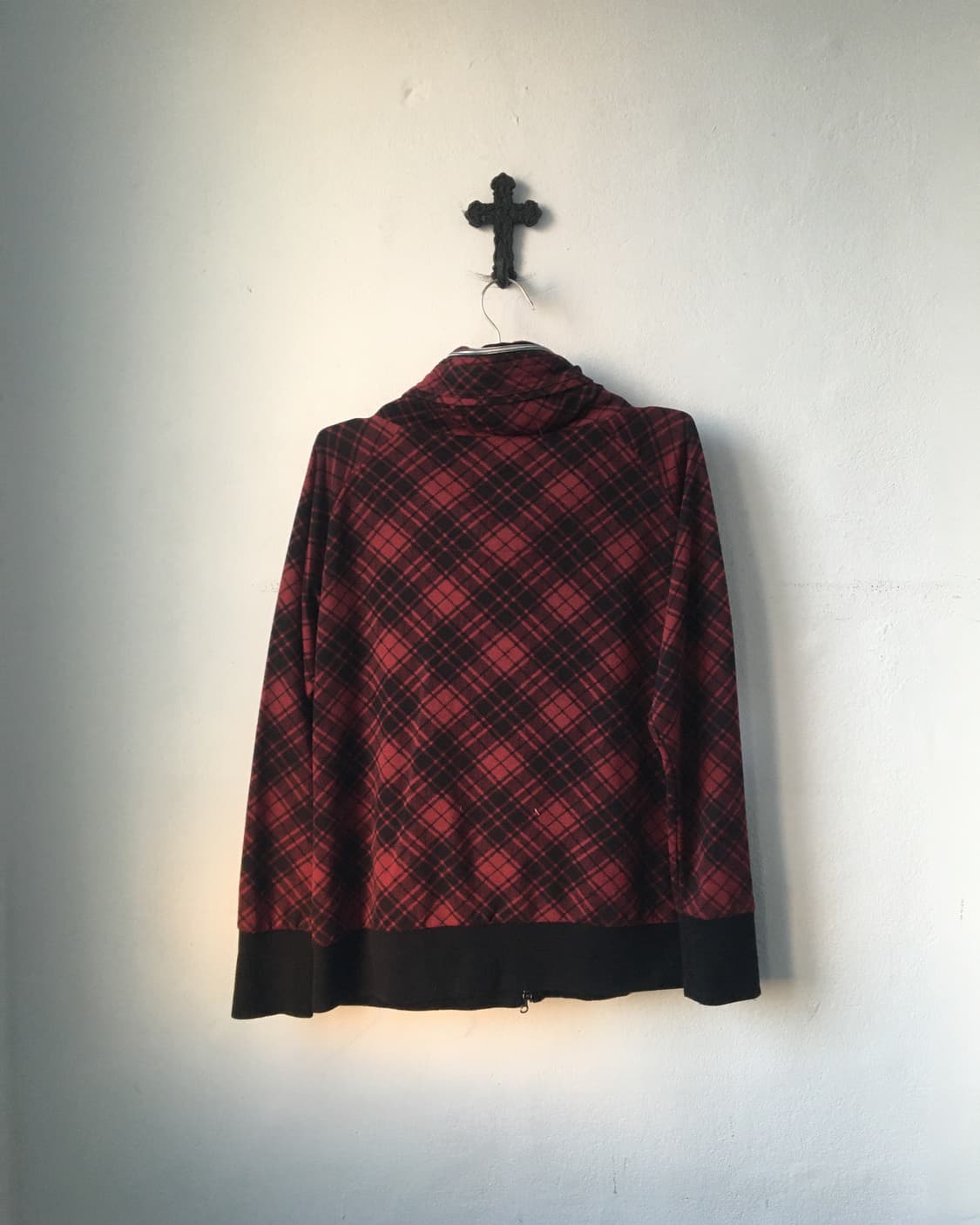 Check pattern high neck zip up 상품이미지3