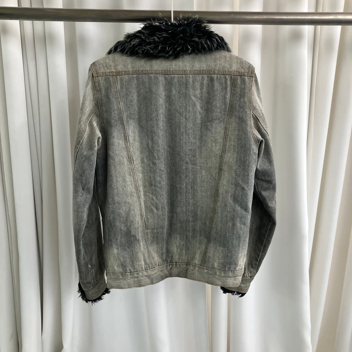 JPN VTG 빈티지 퍼 워싱 데님 자켓 M 상품이미지2