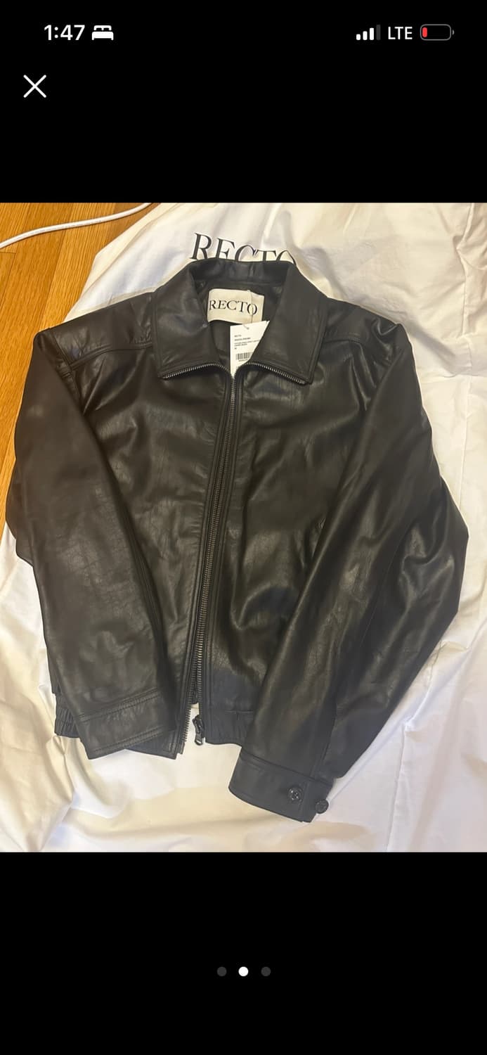  [M] 렉토 빈티지 크랙 이펙트 레더 자켓 블랙 상품이미지2