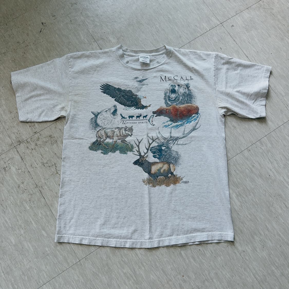 90s MADE IN USA 맥콜 아이다호 야생동물 프린팅 반팔티 상품이미지2