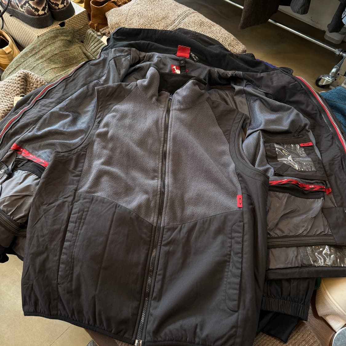 90 ~ 00S 오클리 2 IN1 핑거홀 베스트 후디 스포츠 자켓 L X 상품이미지4