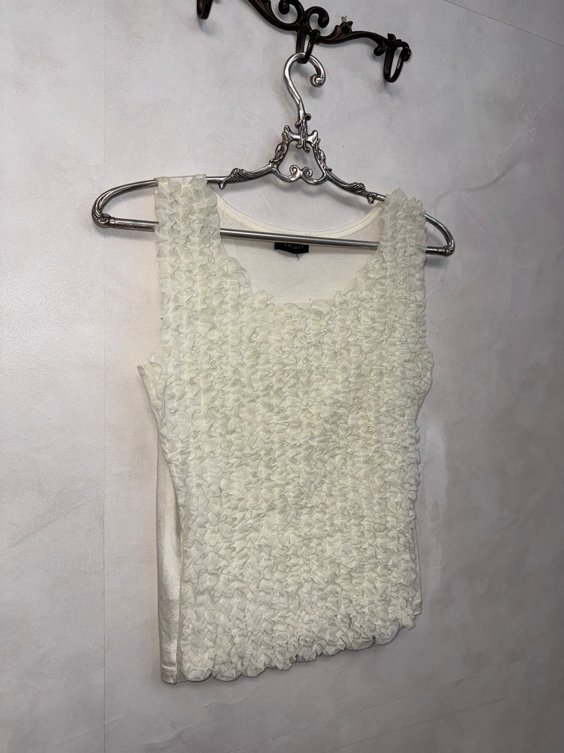 White ruffle lace sleeveless  상품이미지2