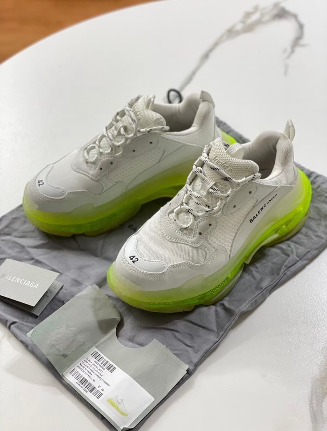 발렌시아가 트리플S 42사이즈 클리어솔 형광 판매 상품이미지2