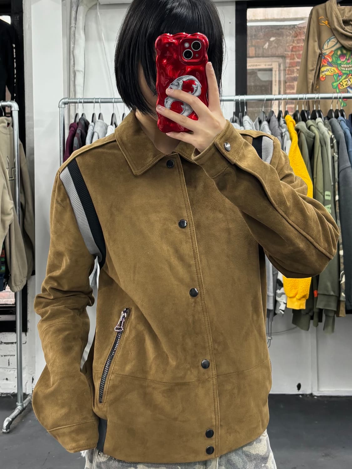 VTG 스웨이드 버튼 바시티 자켓 상품이미지3