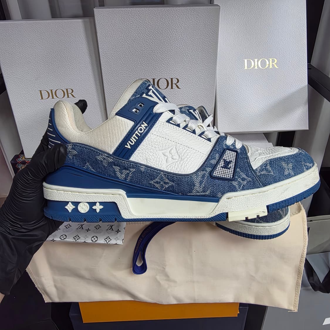 {클로젯}[8.5][풀구성]루이비통 LV트레이너 모노그램 데님 블루 상품이미지3