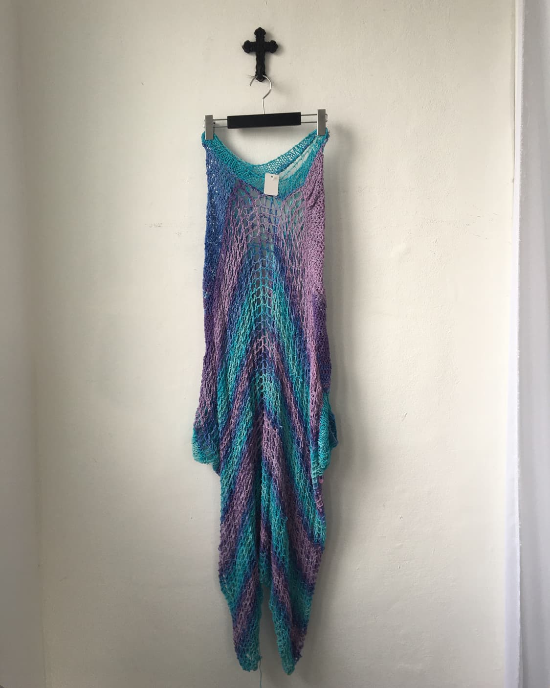 Stripe color point net loose fit onepiec 상품이미지2