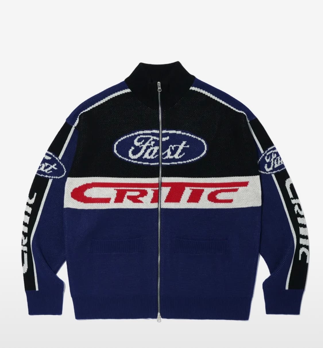 크리틱RACING ZIP-UP KNIT NAVY m사이즈 상품이미지1