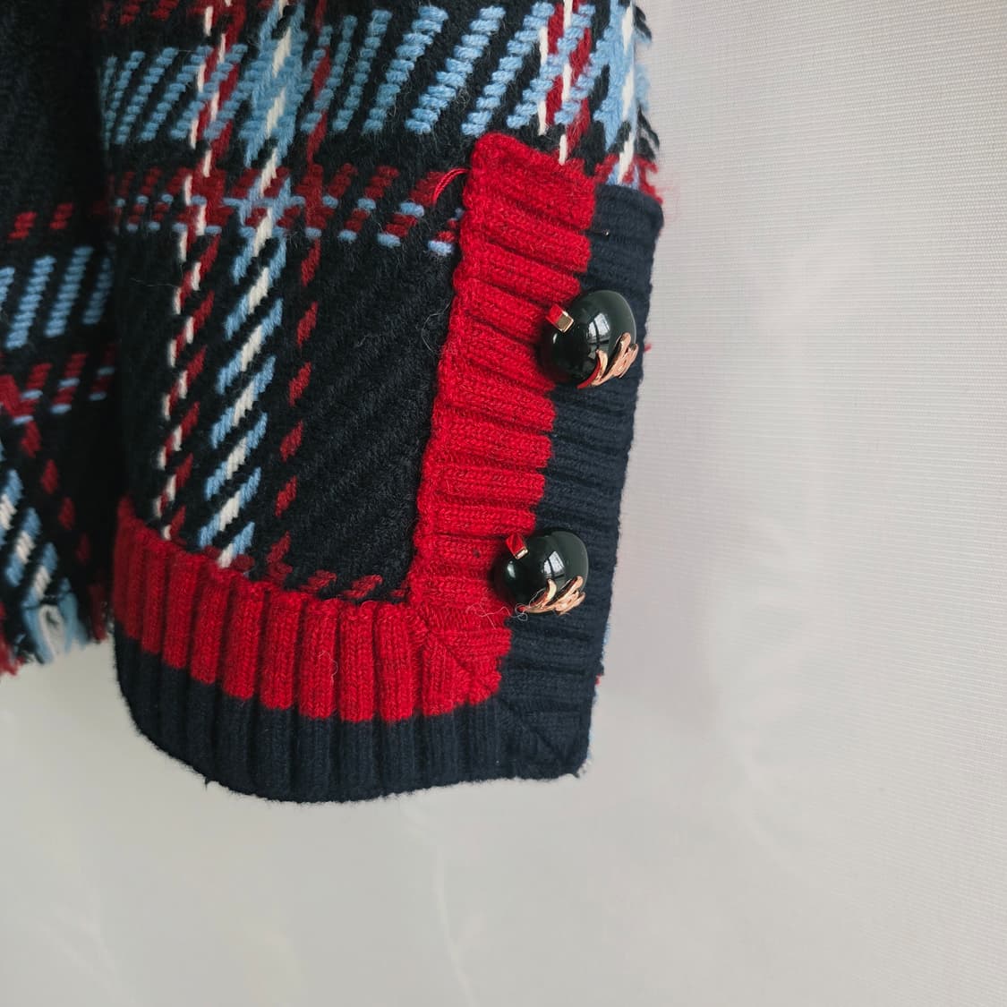 [VOICE OF VOICES] 보브 오픈자켓 체크 트위드 리본 자켓 상품이미지4