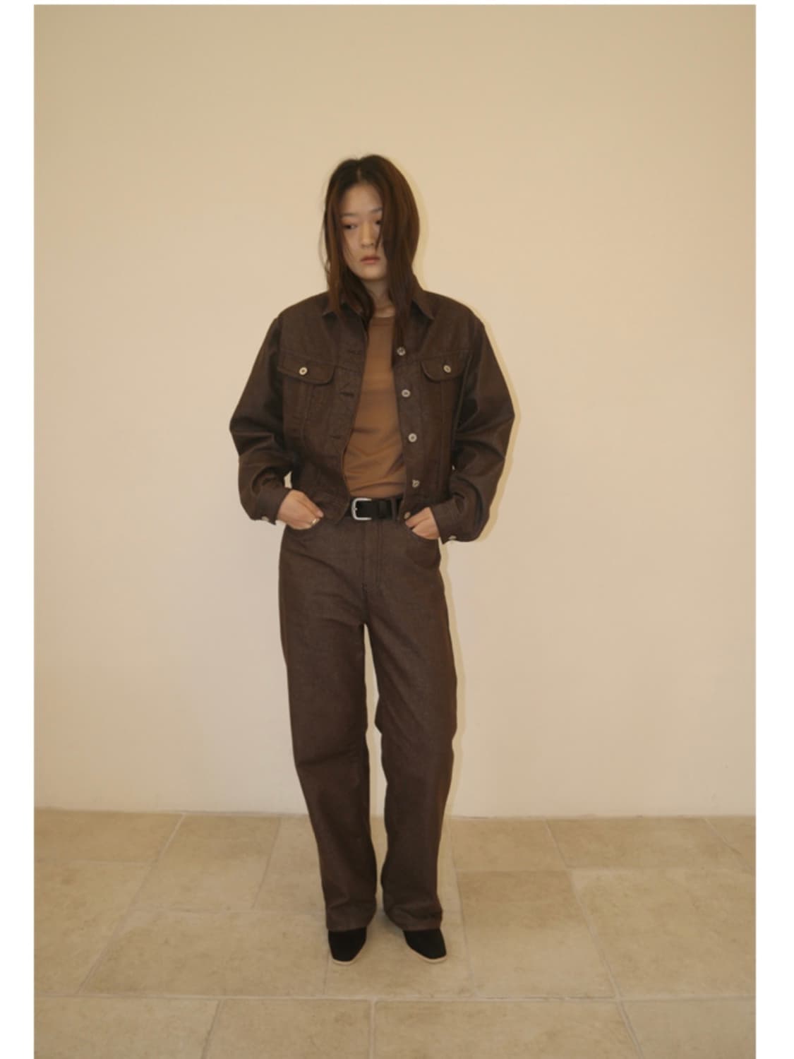 에프터먼데이 브라운 워싱데님 S 상품이미지5