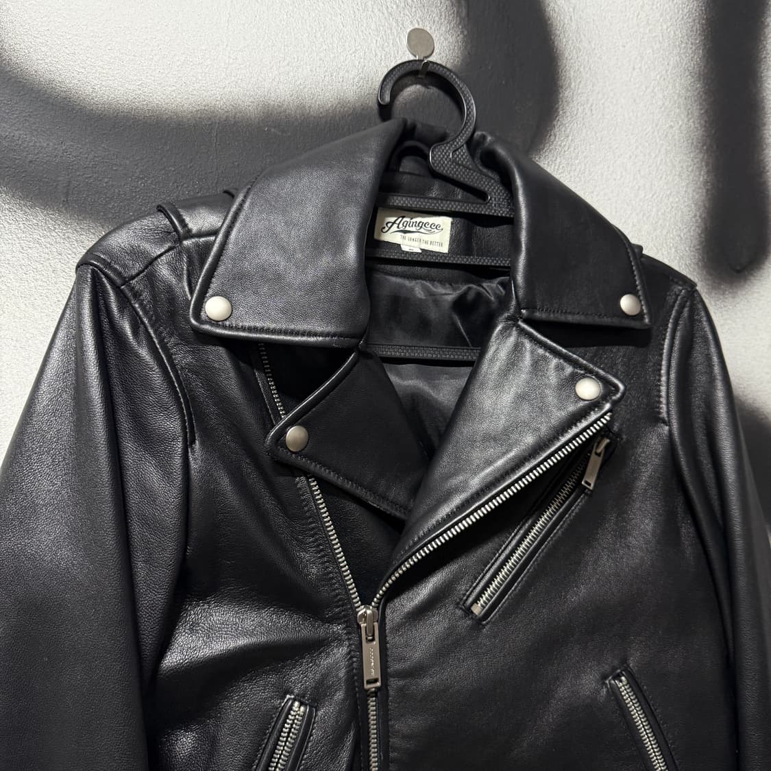 Agingccc 에이징씨씨씨 100% 양가죽 바이커 자켓 상품이미지3