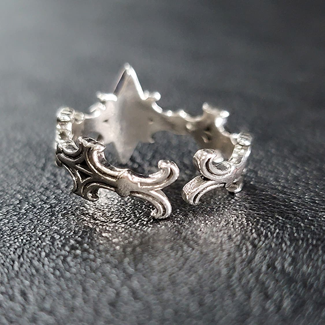 Loxmar 백동 남자 엔틱 빈티지 명품 다이아 꽃 십자가 반지 상품이미지4