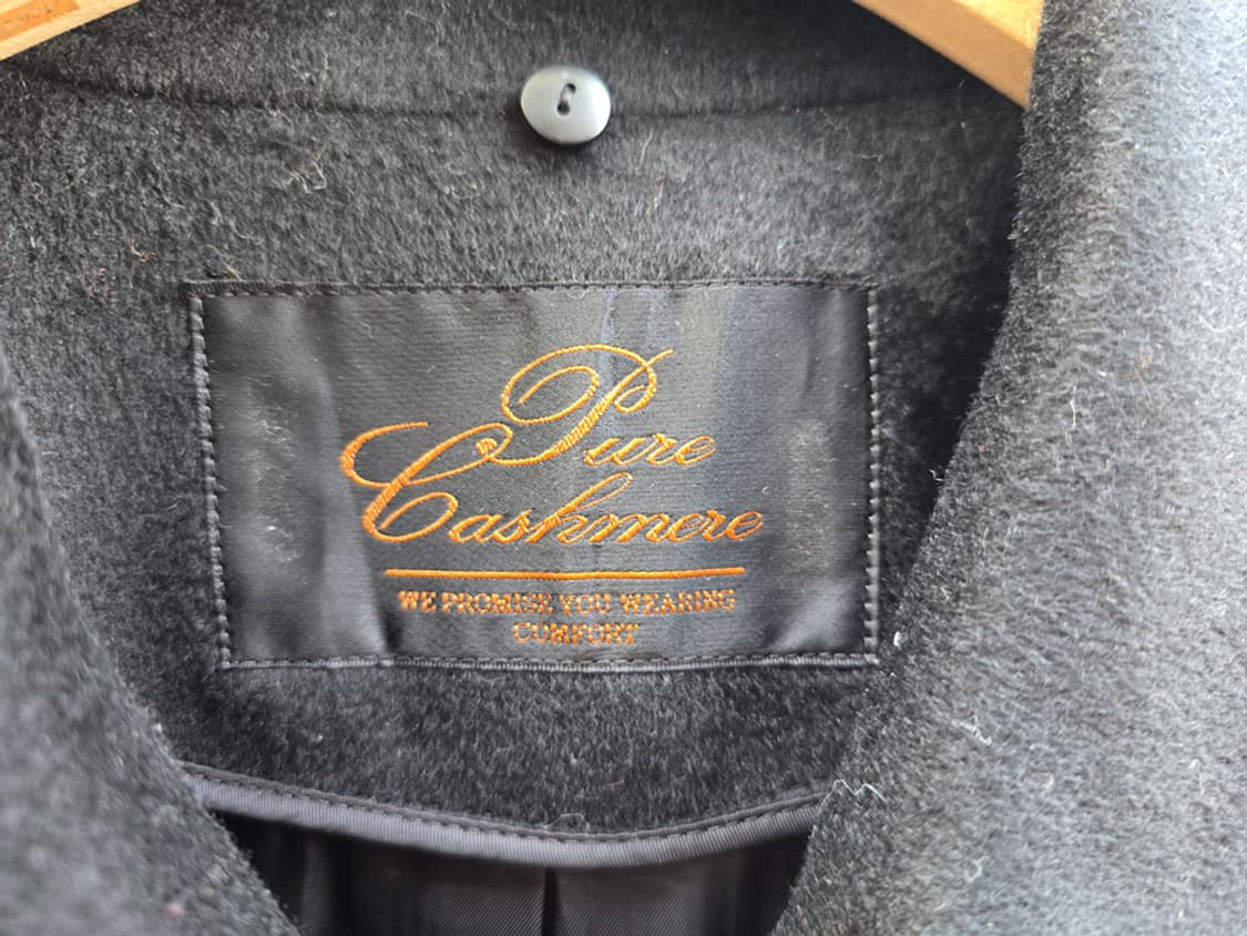 캐시미어 100% 블랙 싱글코트 상품이미지5