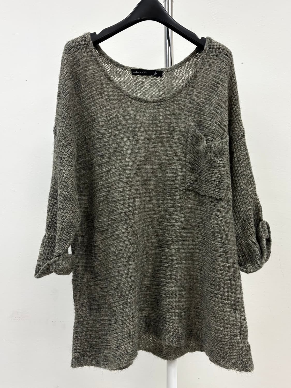 빈티지 카키 울 알파카 니트 상품이미지4