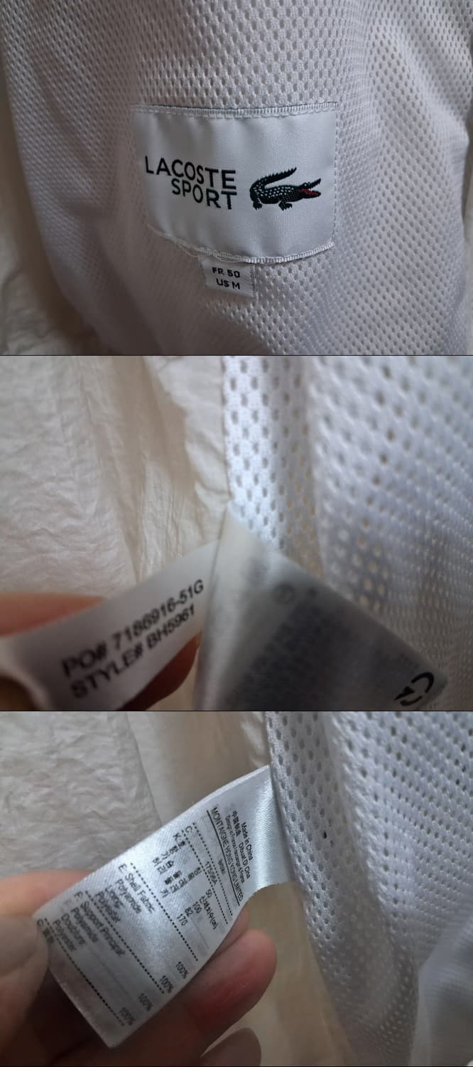 라코스테 아이보리 바람막이 후드점퍼 남성 L 상품이미지9