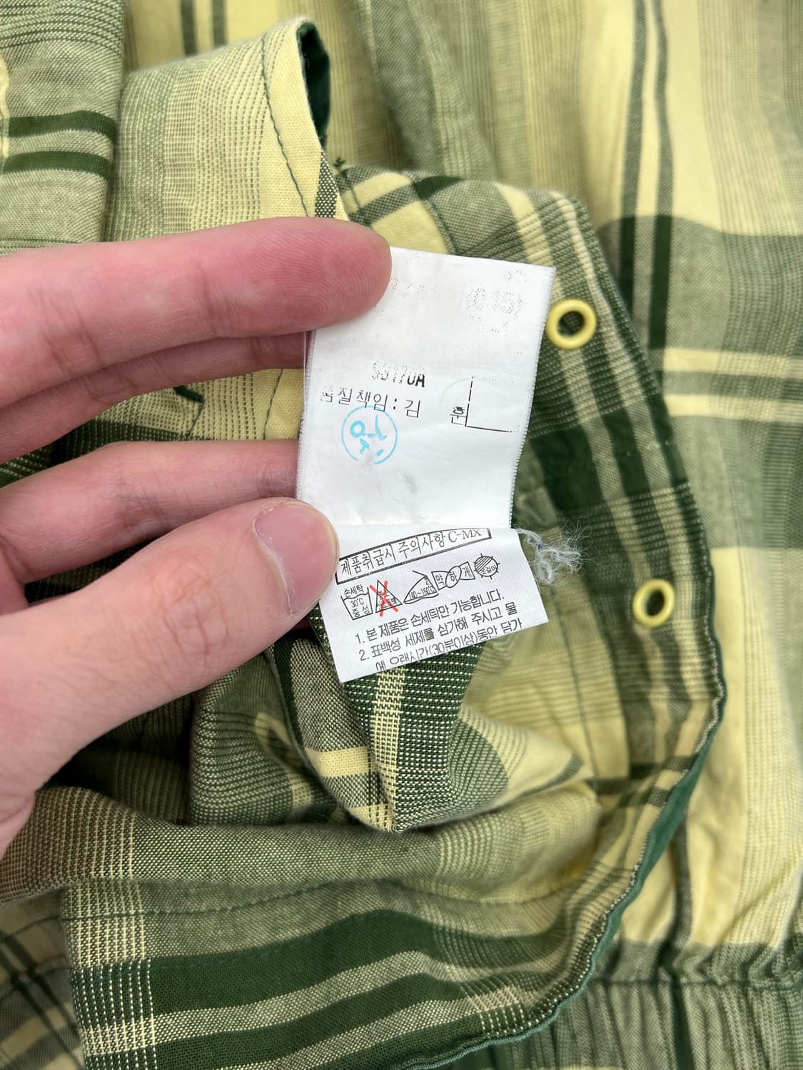 후부 진스 체크 자켓 상품이미지5