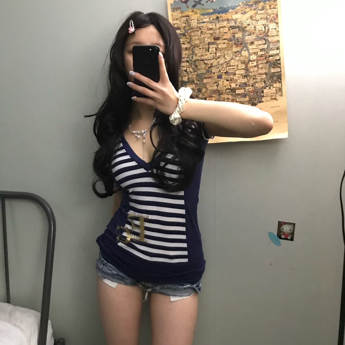 EGOIST 에고이스트 갸루 백 코르셋 셔링 반팔 후디 상품이미지2